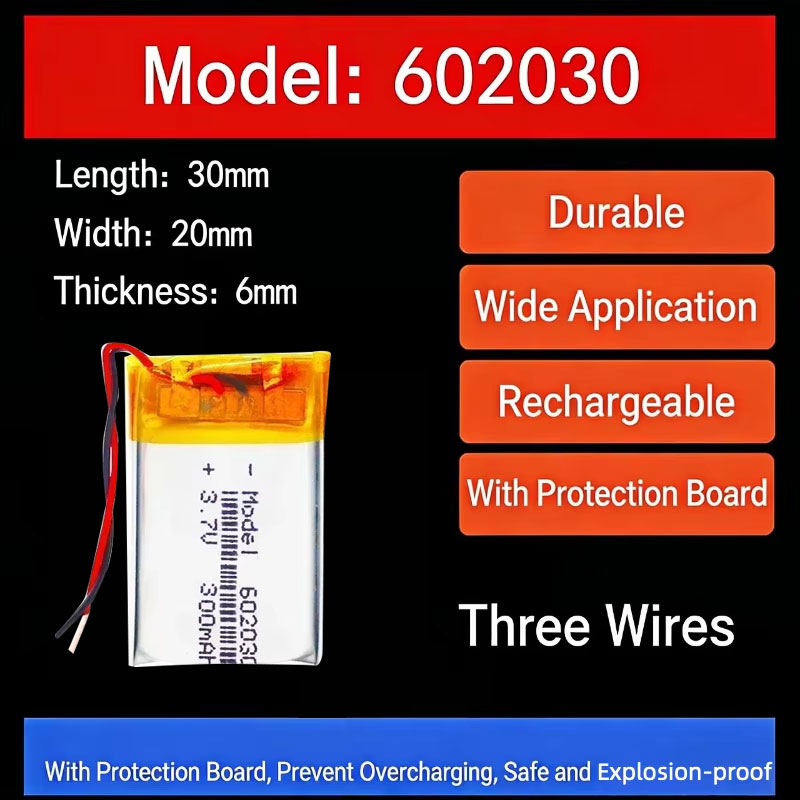 Smartwatches - Baterai Lithium 3.7V 300mAh 602030 Baterai