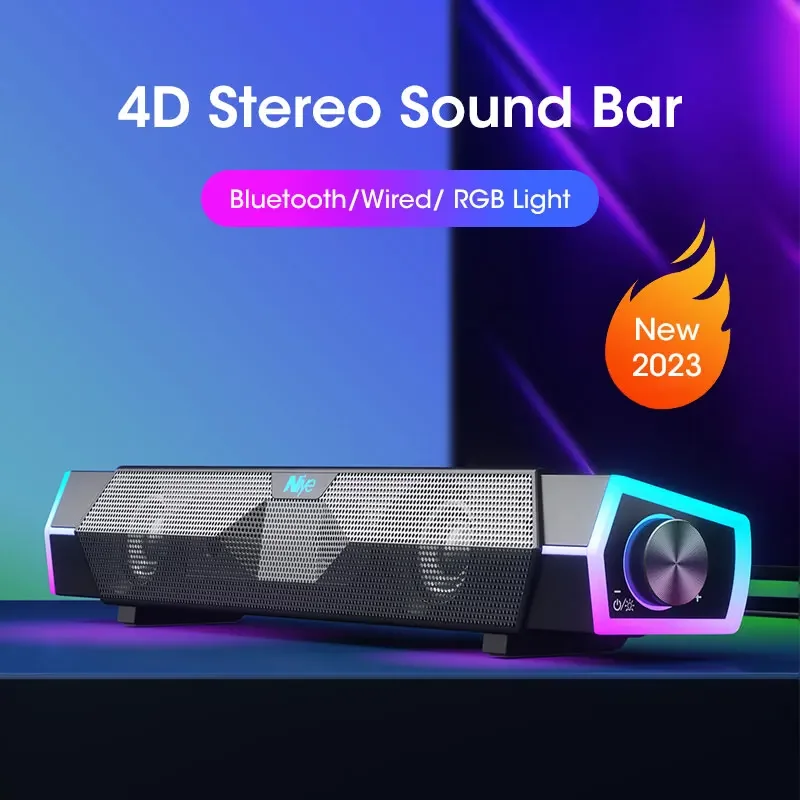 Rgb Computer Soundbar For Pc - Speaker Soundbar, Speaker PC Stereo 4D,