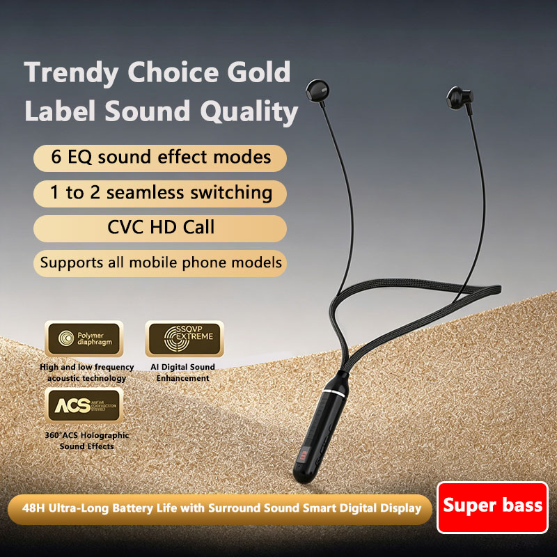 Magnetic Neckband Sports Earphones - ﻿ Earphone Bluetooth Nirkabel Headphone Neckband