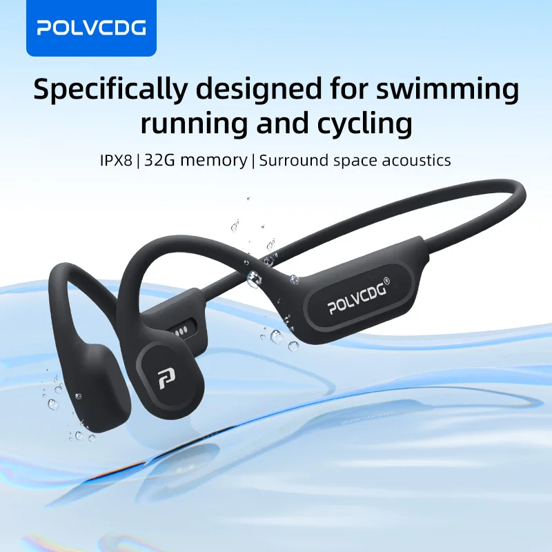 Bone Conduction Running Headphones - POLVCDG X9 Earphone Konduksi Tulang 32G