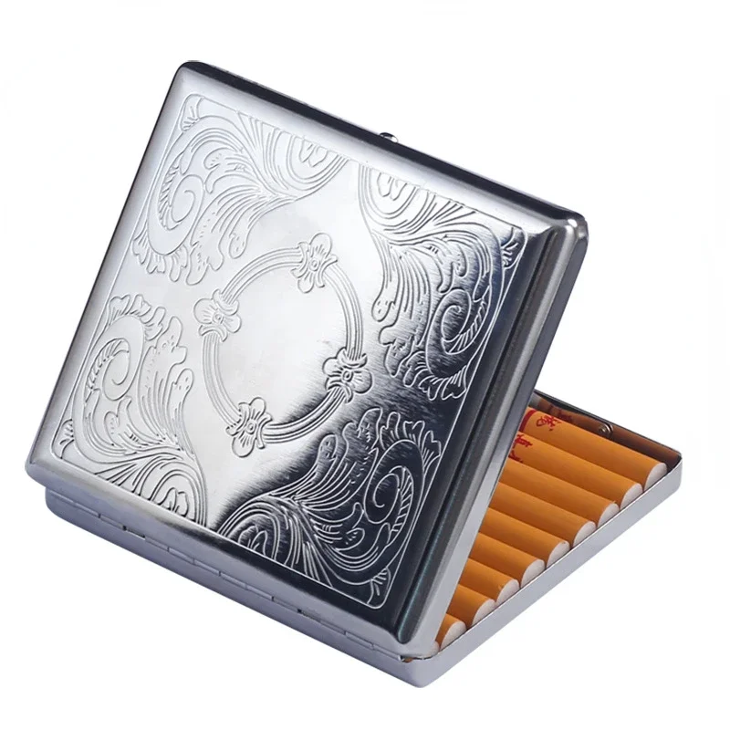 Laptops - Kotak Rokok Logam Stainless Steel Embossed