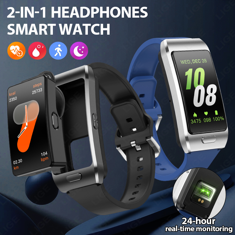 Tws Earbuds Bluetooth 5.3 - LIGE Jam Tangan Pintar Baru Earbud