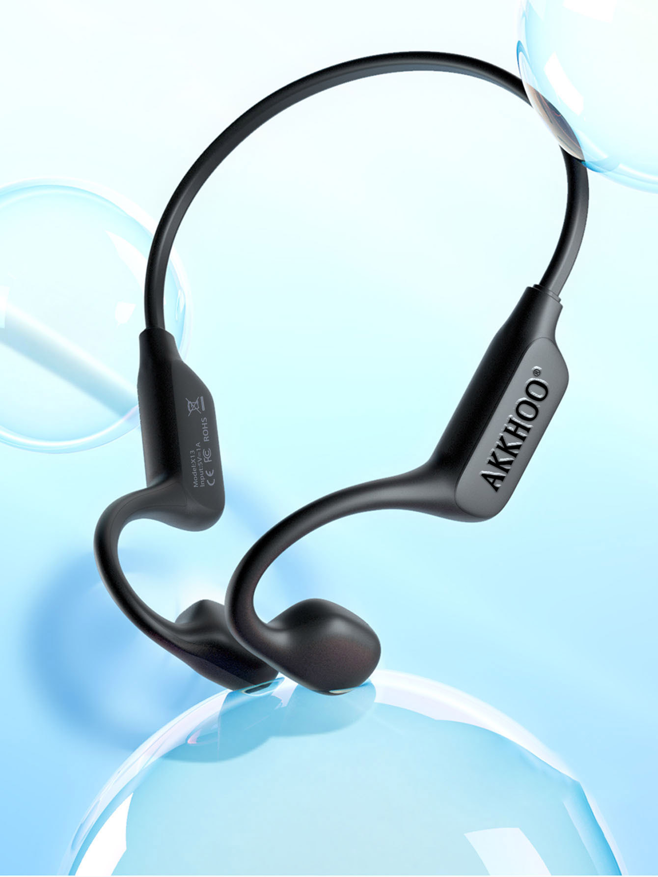 Bone Conduction Running Headphones - Headphone Bluetooth Konduksi Tulang Telinga Terbuka,