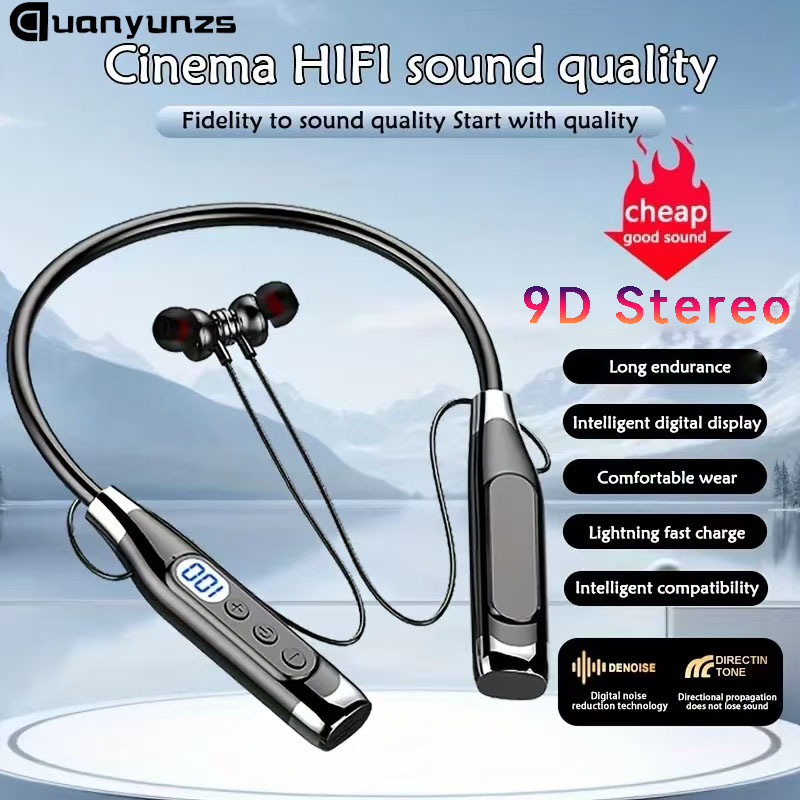 Magnetic Neckband Sports Earphones - Headphone nirkabel Stereo sejati earphone tali