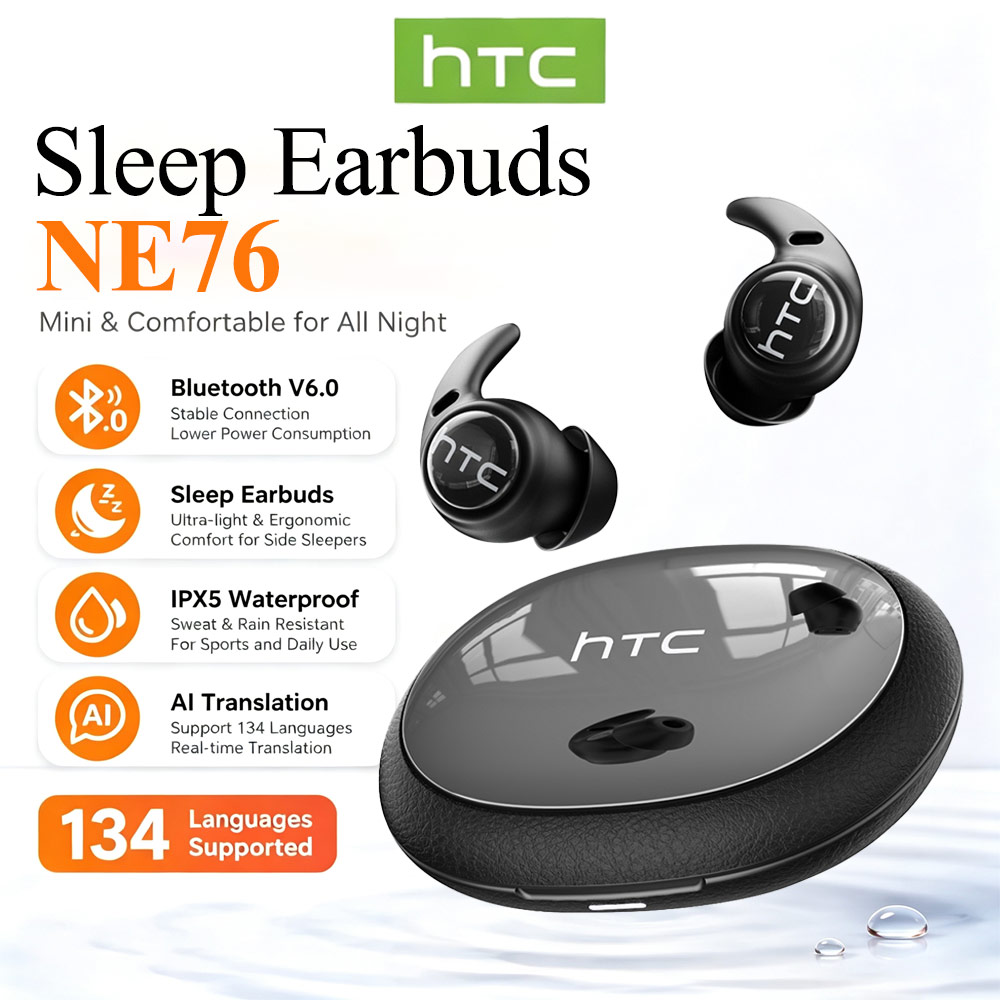 Sleep Mask Headphones Bluetooth - Earbud Pengurang Kebisingan Saat Tidur HTC