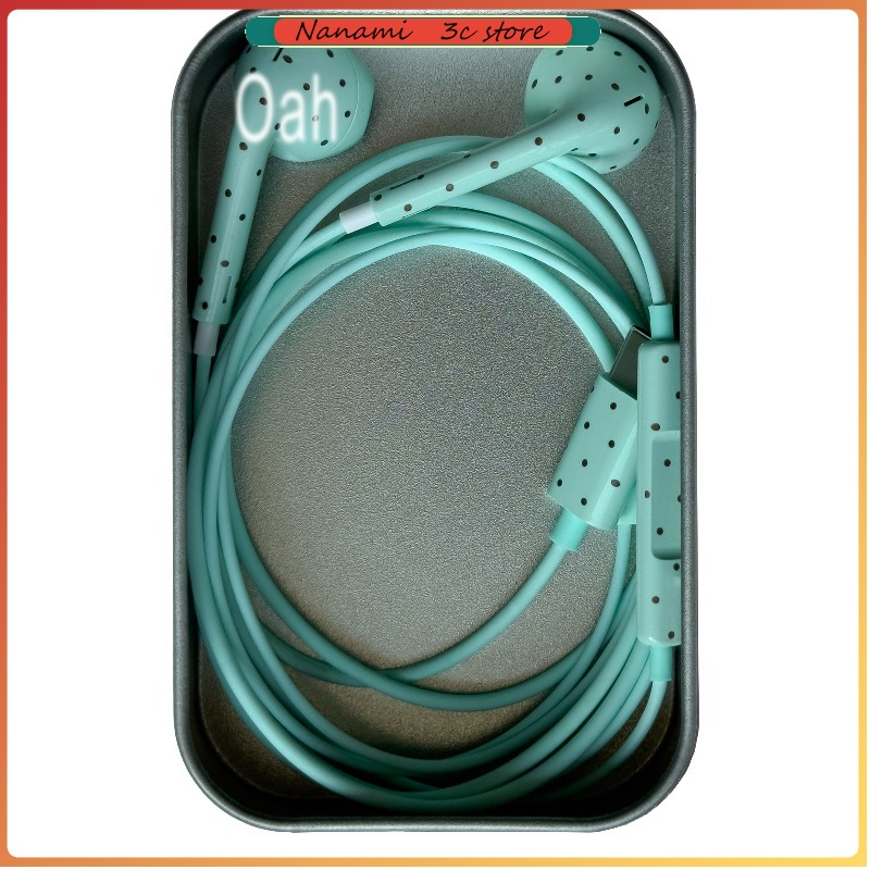 Headphones - Oah Polka Dot Earphone Berkabel Bahan