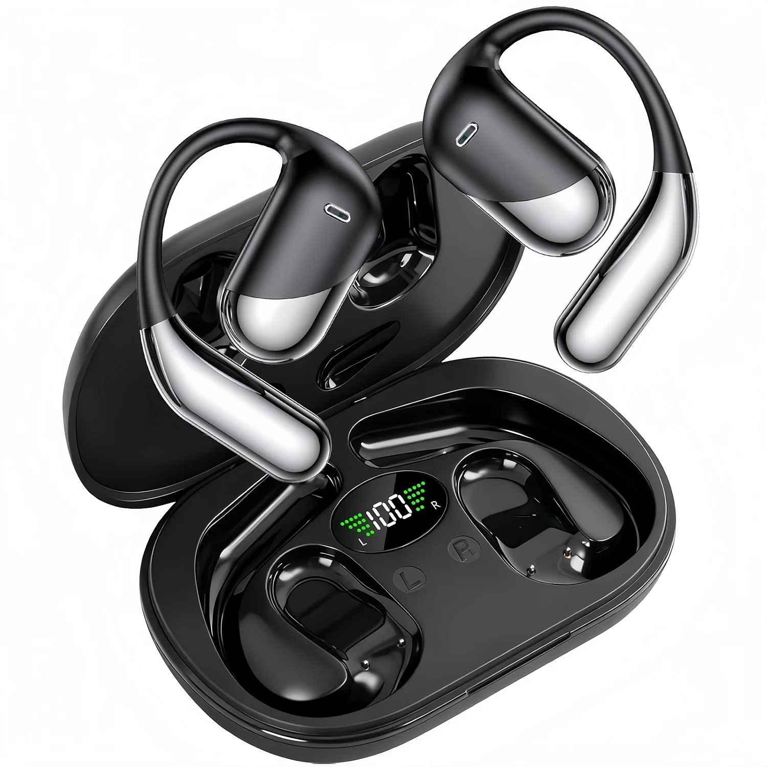 Anc Wireless Over Ear Headphones - Earbud Nirkabel Sport Bluetooth V6.1 dengan