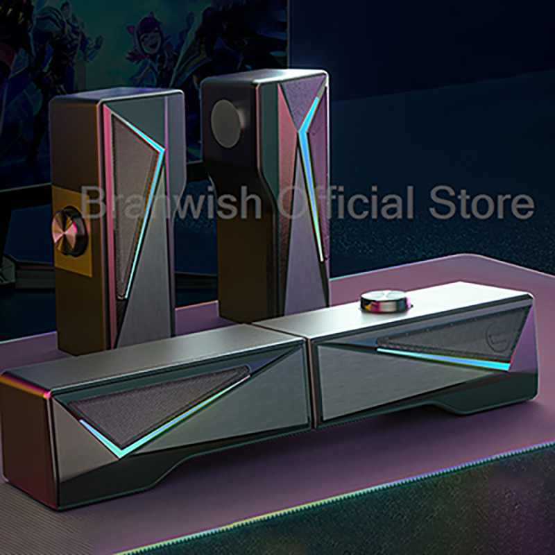 Rgb Computer Soundbar For Pc - Soundbar Gaming RGB dengan Speaker Kontrol