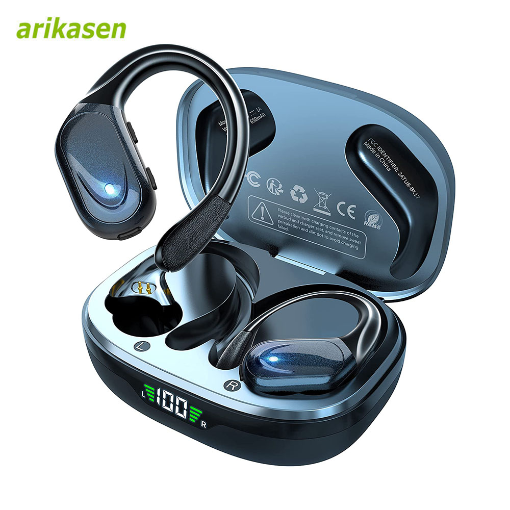 Anc Wireless Over Ear Headphones - Earbud olahraga Bluetooth 5.3 nirkabel, headphone