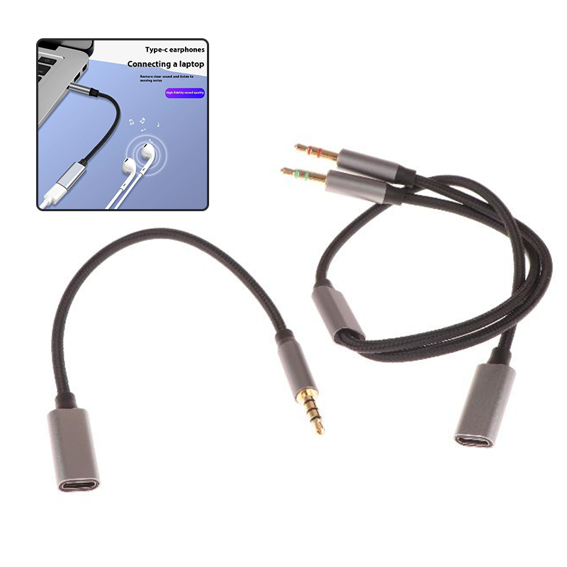 Type C Wired Earphones With Mic - 1 Buah Aksesori PC Tablet Ponsel