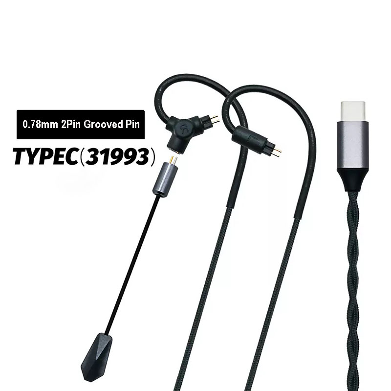 Type C Wired Earphones With Mic - Kabel Earphone Gaming 0.78 QDC MMCX
