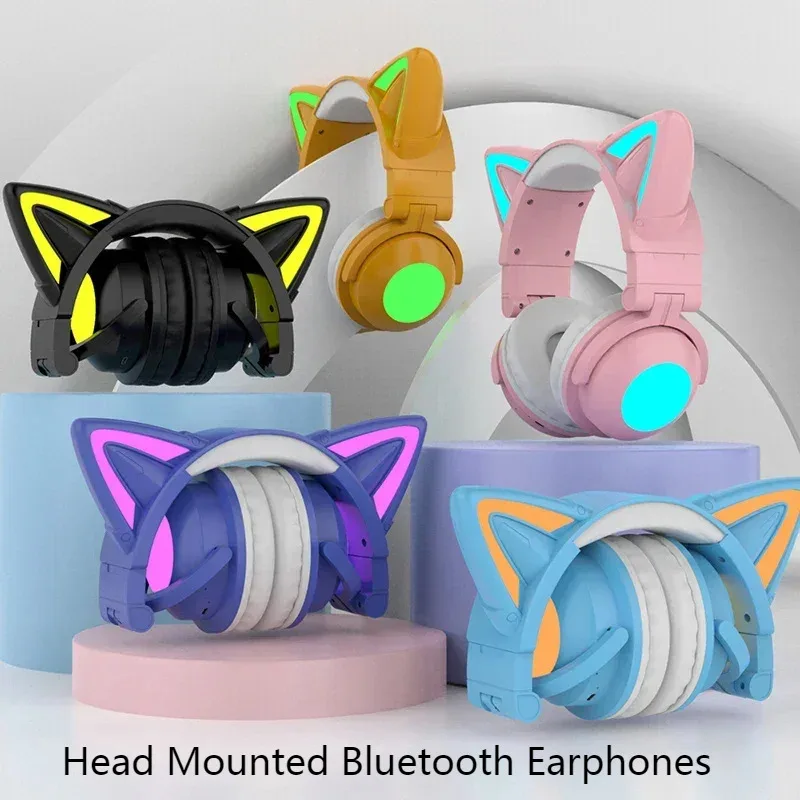 ZW068 Headset LED Telinga Kuci - Cat Ear Bluetooth Headset Led ulasan dan harga