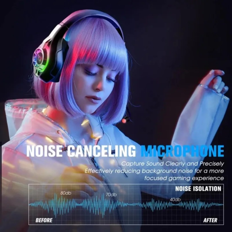 Headset Gaming Nirkabel GS400  - Gaming Headset With Mic Rgb ulasan dan harga