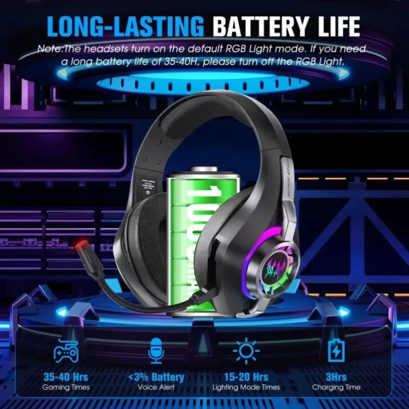 Headset Gaming Nirkabel GS400  - Gaming Headset With Mic Rgb ulasan dan harga