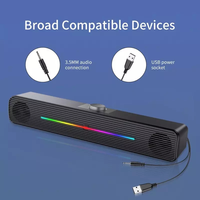 E-1407 Speaker Nirkabel RGB Gr - Rgb Computer Soundbar For Pc ulasan dan harga