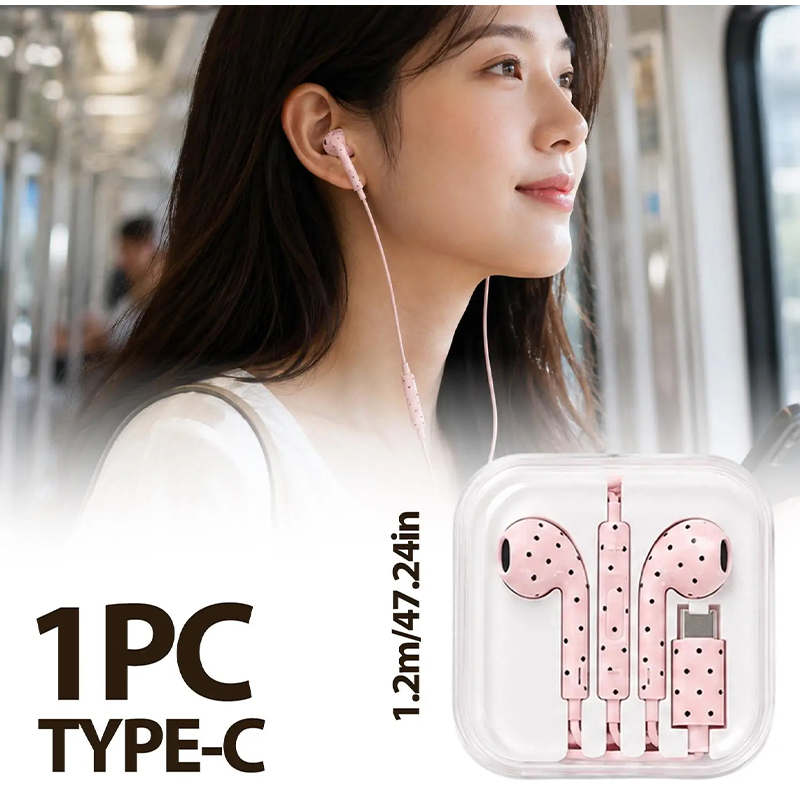 Earphone Tipe C Pola Bintang P - Type C Wired Earphones With Mic ulasan dan harga