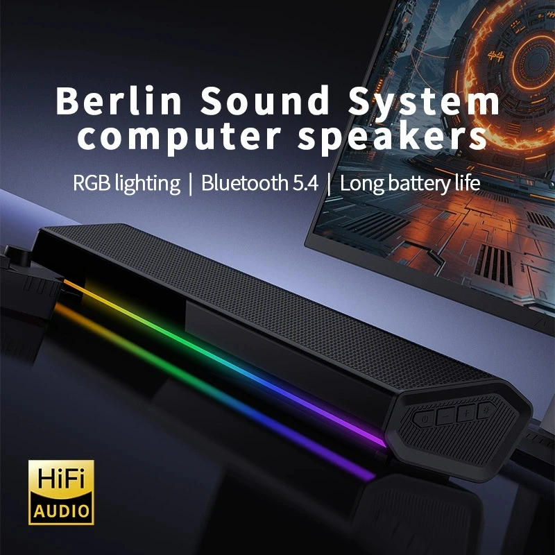 Speaker Bluetooth 5.4 Lampu RG - Rgb Computer Soundbar For Pc ulasan dan harga