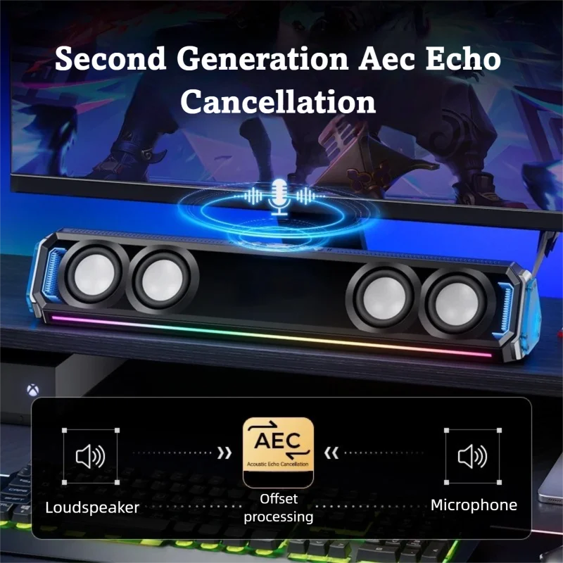 Soundbar Gaming dengan Lampu R - Rgb Computer Soundbar For Pc ulasan dan harga