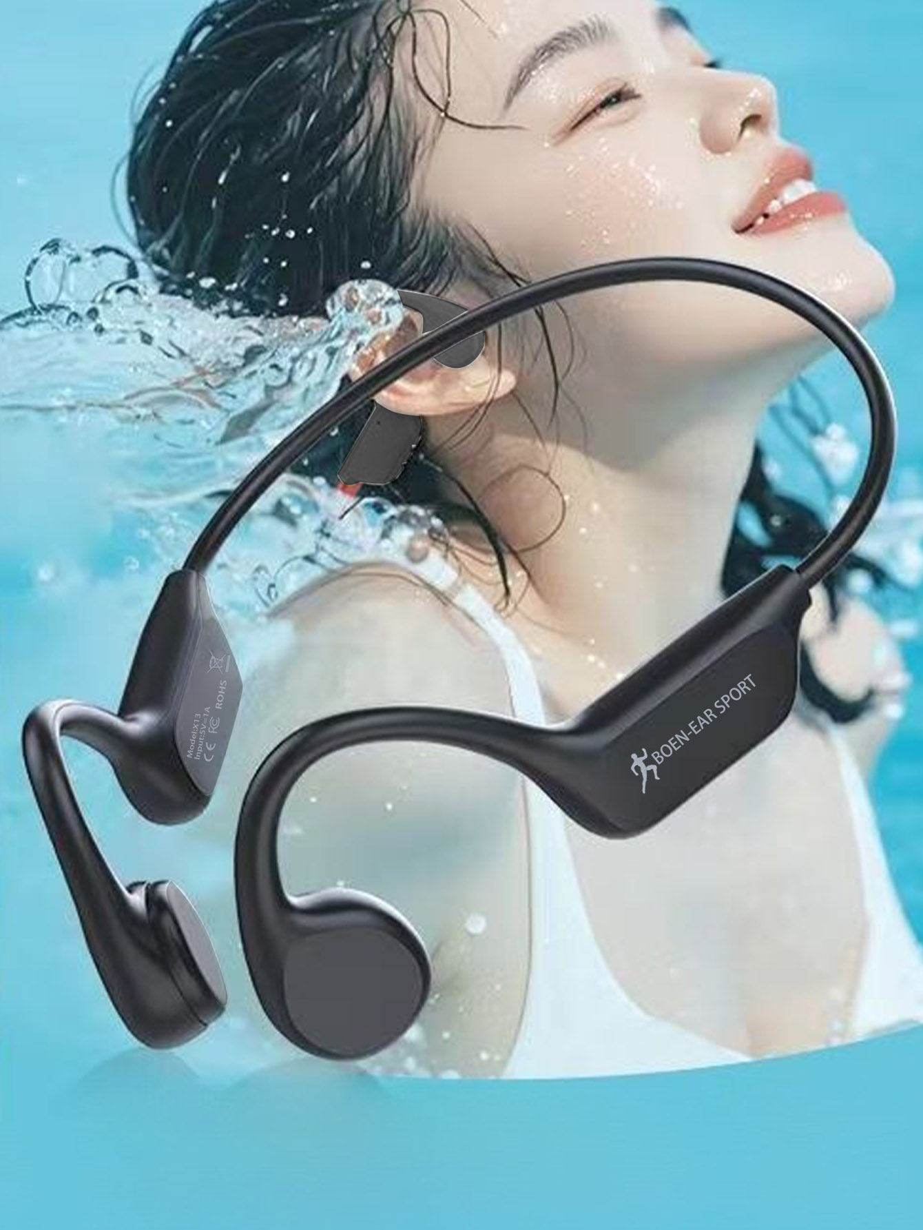Headphone Bluetooth Konduksi T - Bone Conduction Running Headphones ulasan dan harga