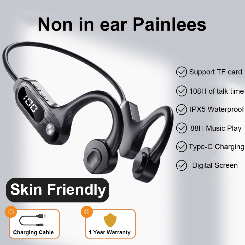 Earbud Bluetooth 5.3, konduksi - Bone Conduction Running Headphones ulasan dan harga