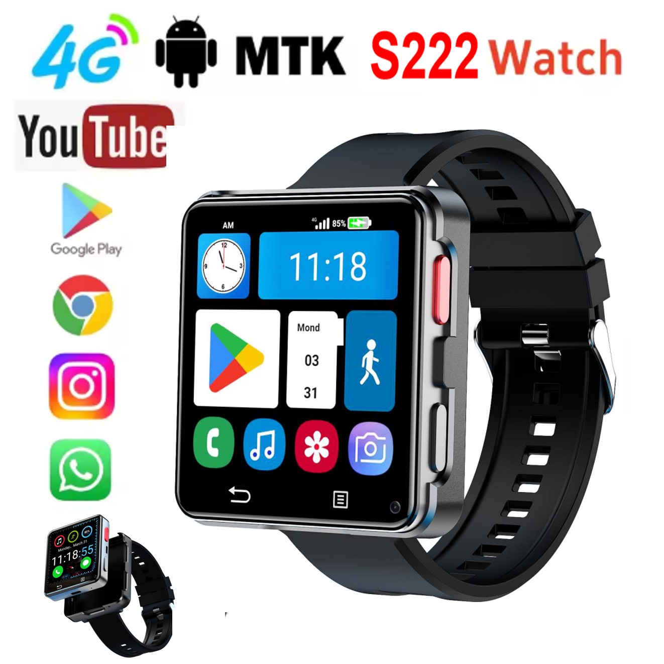 Jam Tangan Pintar S222 4G Kart - Smartwatches ulasan dan harga