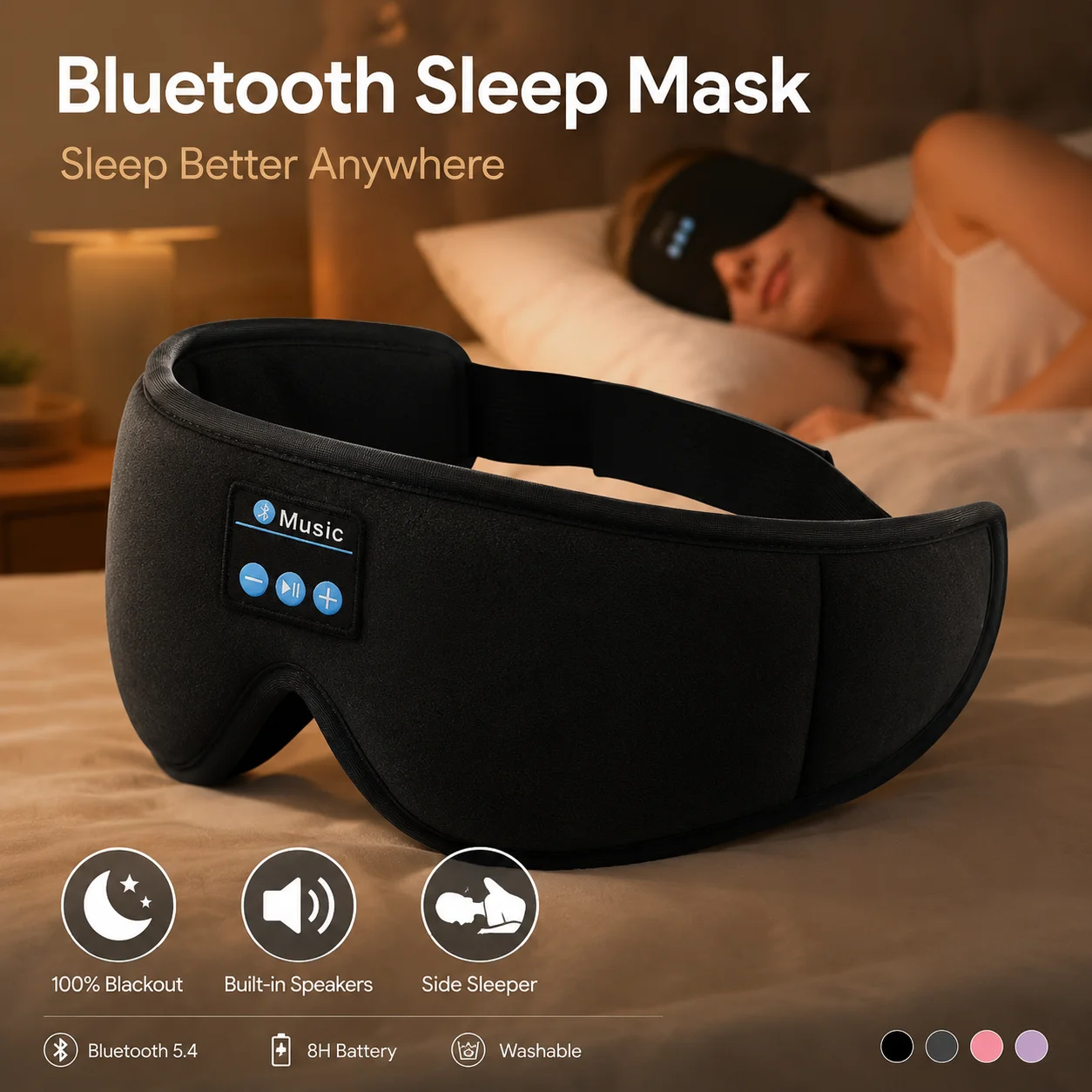 Headphone Tidur Nirkabel denga - Sleep Mask Headphones Bluetooth ulasan dan harga