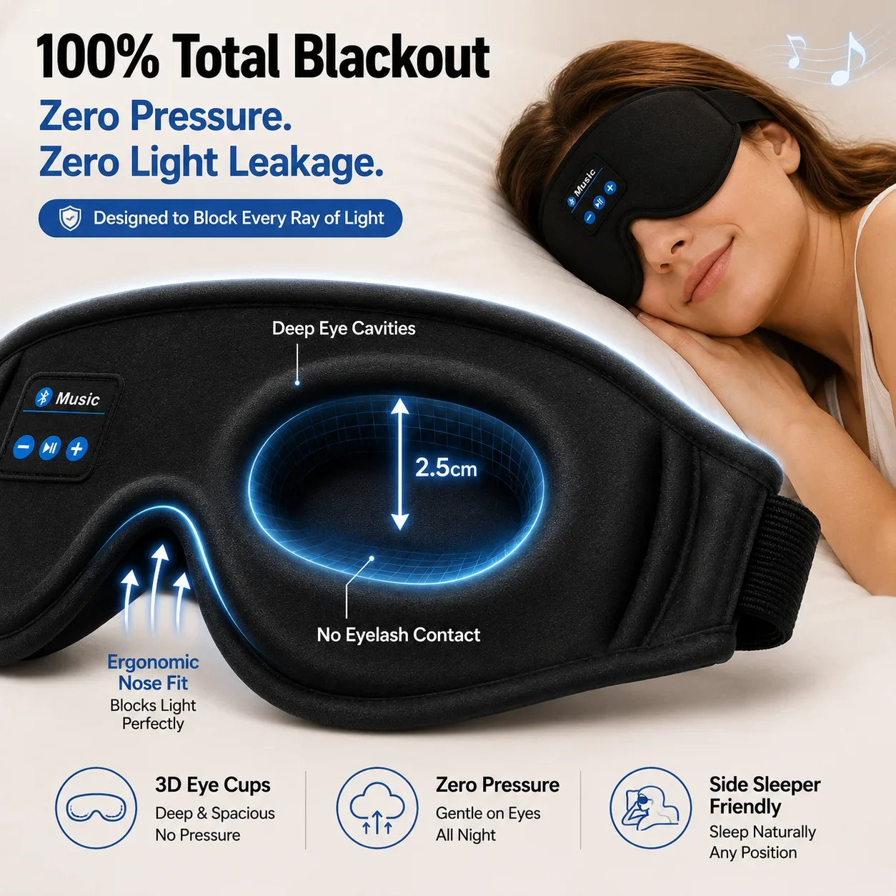 Headphone Tidur Nirkabel denga - Sleep Mask Headphones Bluetooth ulasan dan harga