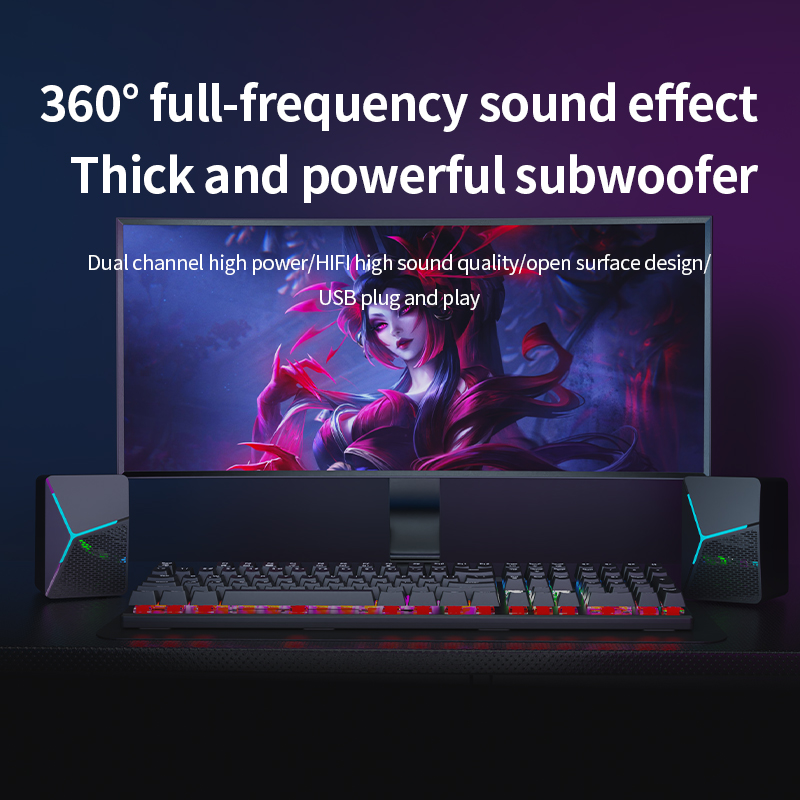 Speaker Komputer Gaming RGB So - Rgb Computer Soundbar For Pc ulasan dan harga