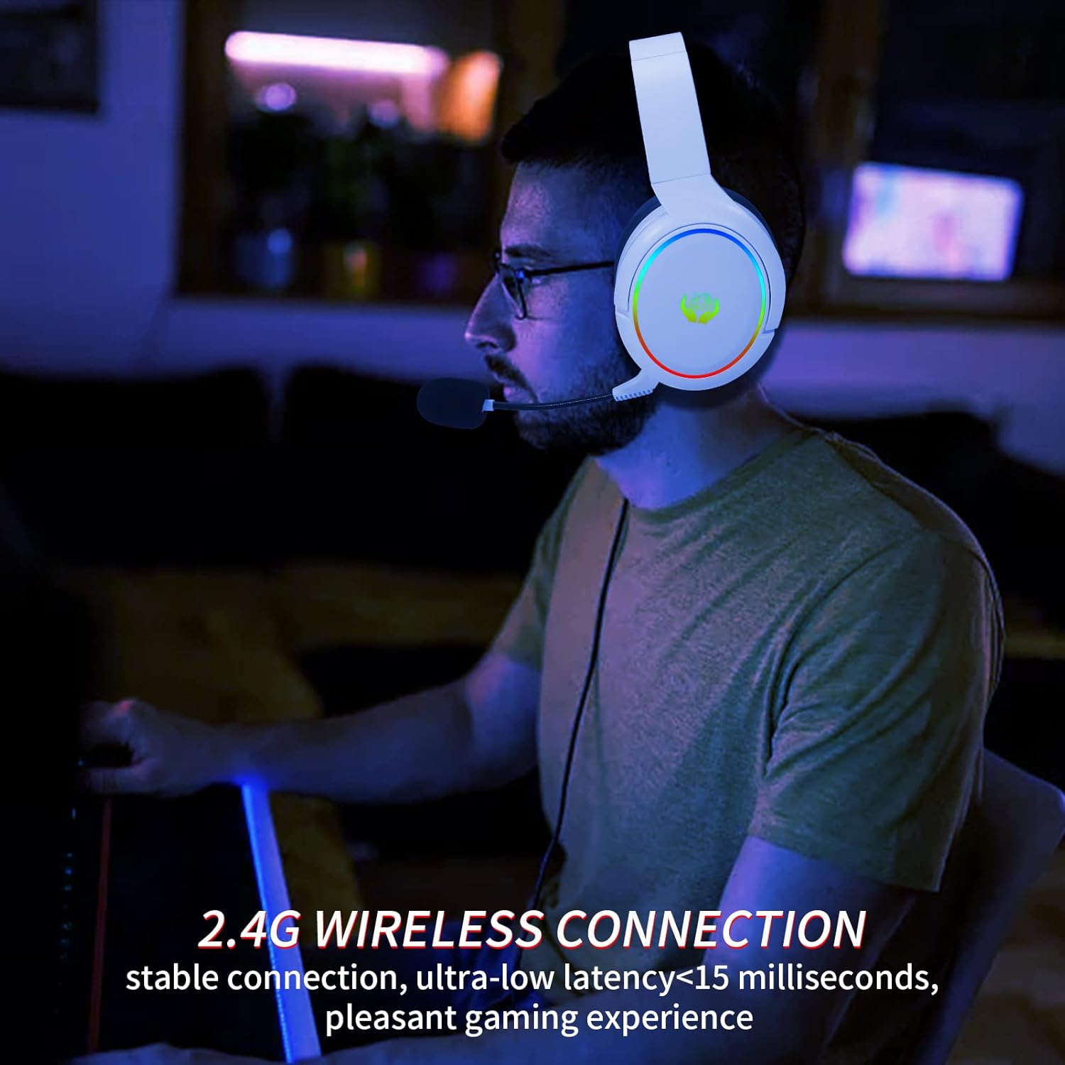 HUO JI 2.4G/Bluetooth Headset  - Gaming Headset With Mic Rgb ulasan dan harga
