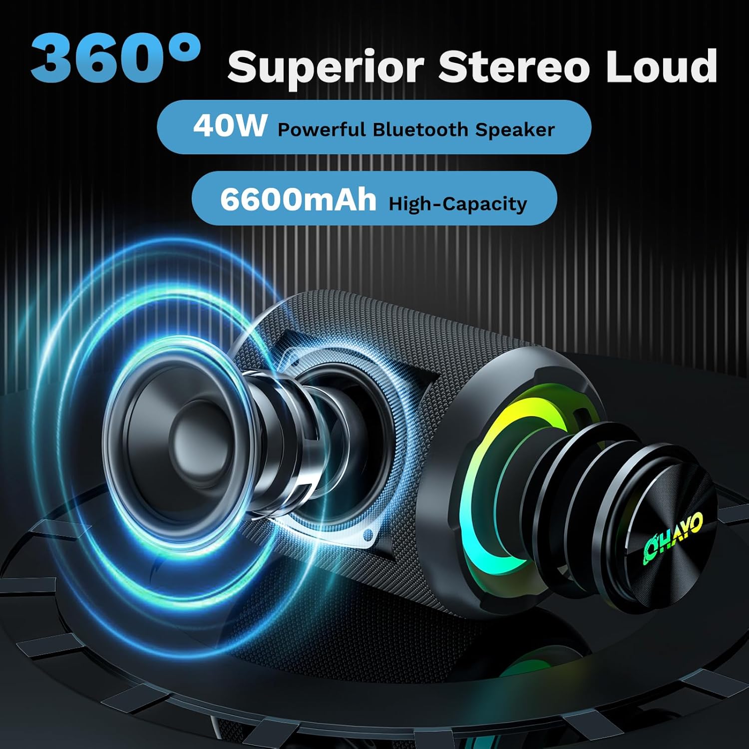 OHAYO Speaker Bluetooth Portab - Portable Bluetooth Speaker Waterproof Ipx7 ulasan dan harga