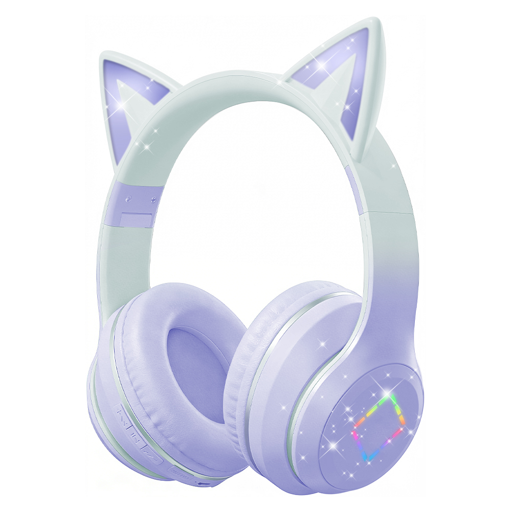 Headphone Nirkabel Telinga Kuc - Cat Ear Bluetooth Headset Led ulasan dan harga