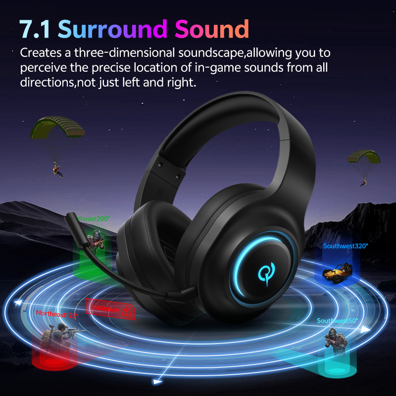 Headset Gaming QCY Heroad V200 - Gaming Headset With Mic Rgb ulasan dan harga