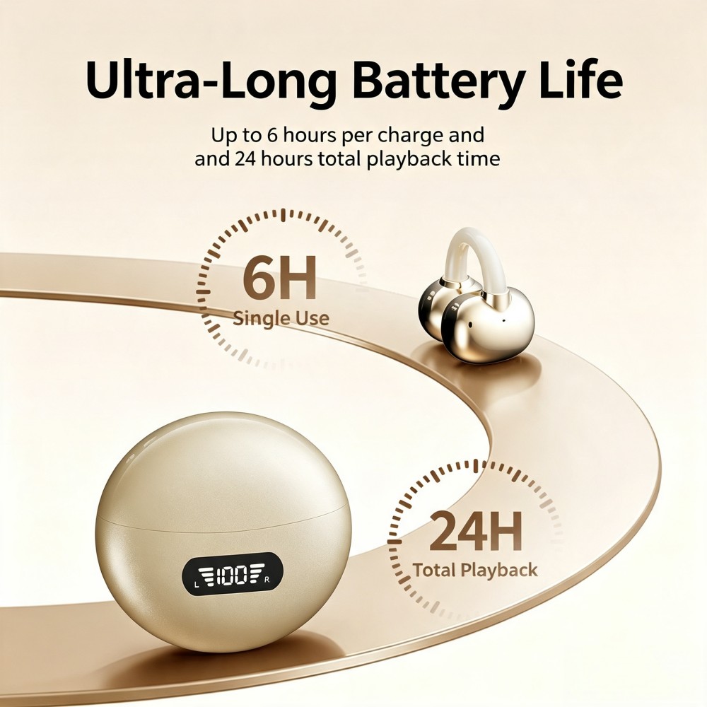 KEBIDUMEI Earphone Bluetooth 6 - Open Ear Air Conduction Headphones ulasan dan harga