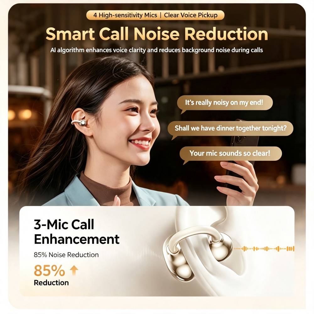 KEBIDUMEI Earphone Bluetooth 6 - Open Ear Air Conduction Headphones ulasan dan harga
