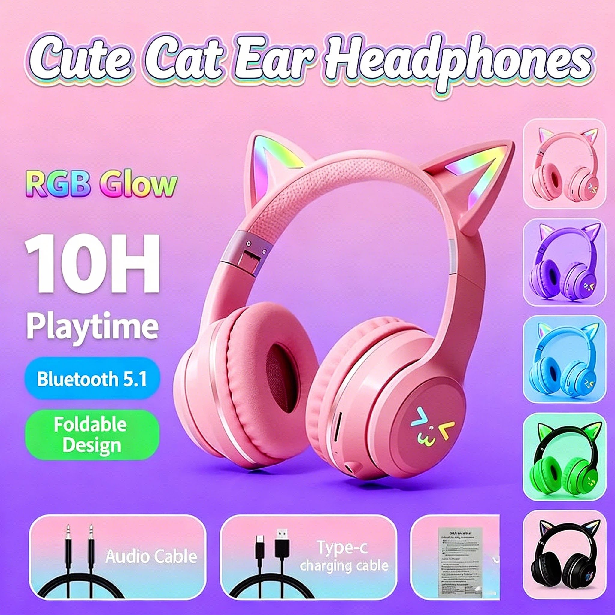 2026 Headset Bluetooth 5.3 RGB - Gaming Headset With Mic Rgb ulasan dan harga