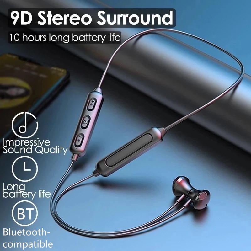 Nirkabel Bluetooth 5.0 Earphon - Magnetic Neckband Sports Earphones ulasan dan harga