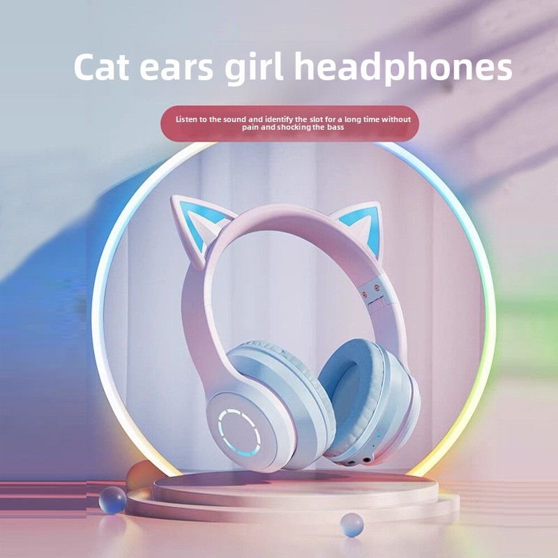 Headset Bluetooth Terlaris Bar - Cat Ear Bluetooth Headset Led ulasan dan harga