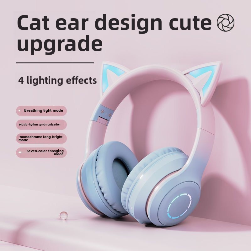 Headset Bluetooth Terlaris Bar - Cat Ear Bluetooth Headset Led ulasan dan harga