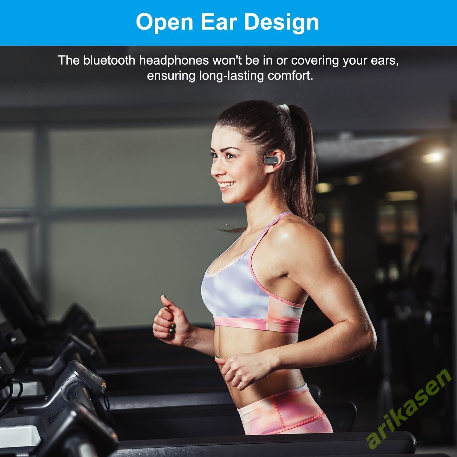 Headset Bluetooth dengan mikro - Open Ear Air Conduction Headphones ulasan dan harga