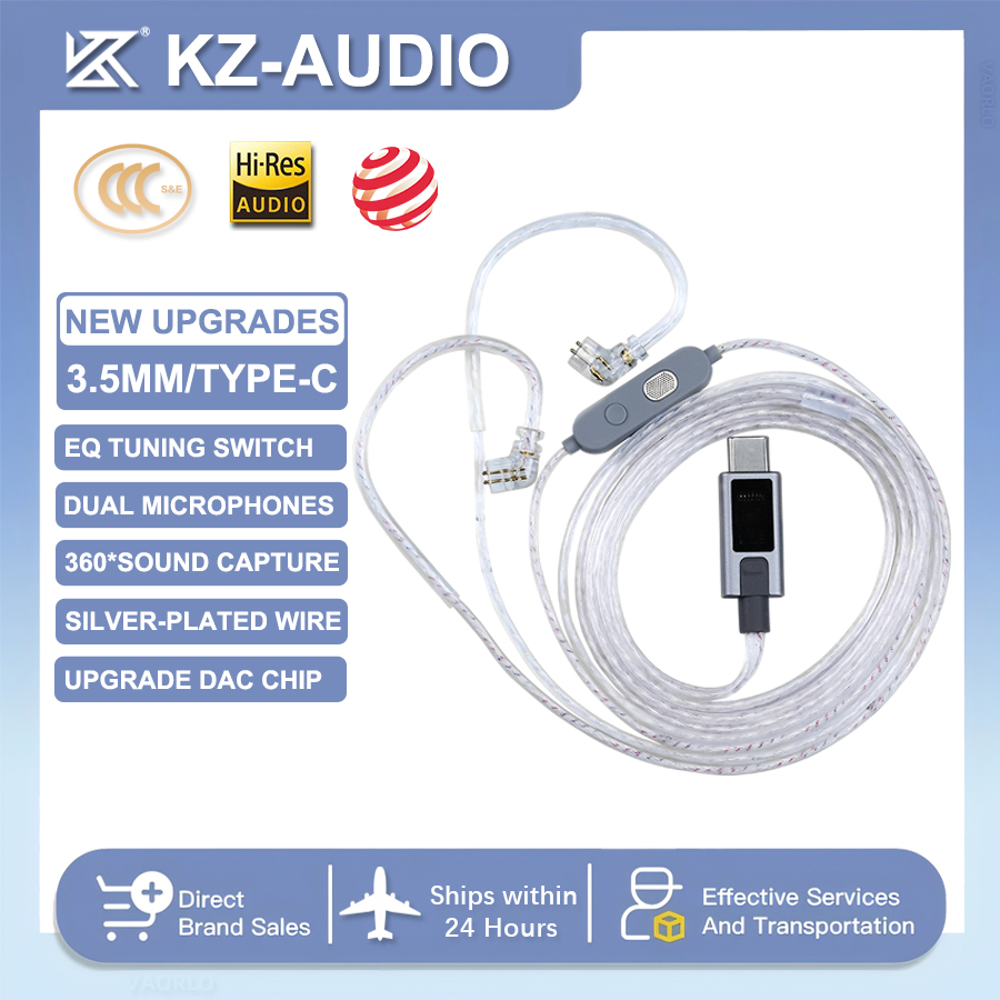 Kabel earphone berlapis perak  - Type C Wired Earphones With Mic ulasan dan harga