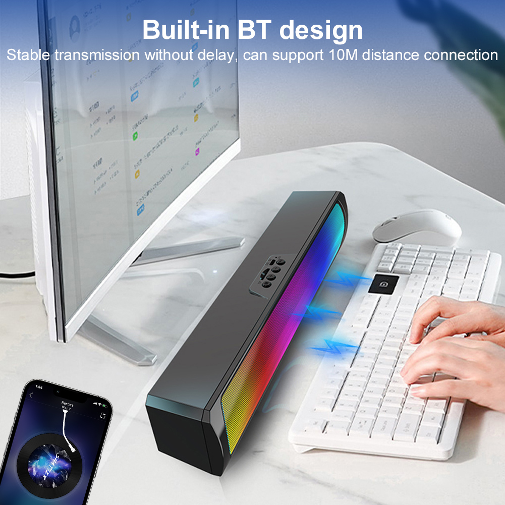 Speaker Sound Bar Komputer Por - Rgb Computer Soundbar For Pc ulasan dan harga