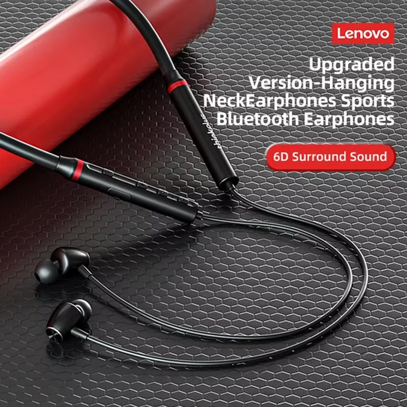 100% Asli Lenovo HE05X Earphon - Magnetic Neckband Sports Earphones ulasan dan harga