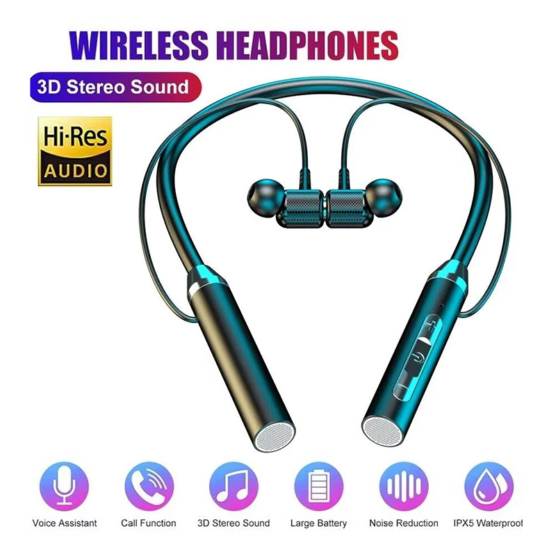 Earphone Bluetooth 5.0 Neckban - Magnetic Neckband Sports Earphones ulasan dan harga