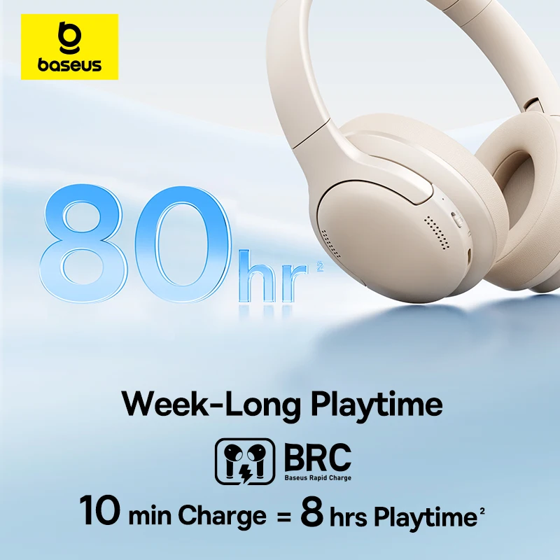 Headphone Nirkabel Baseus Blue - Anc Wireless Over Ear Headphones ulasan dan harga