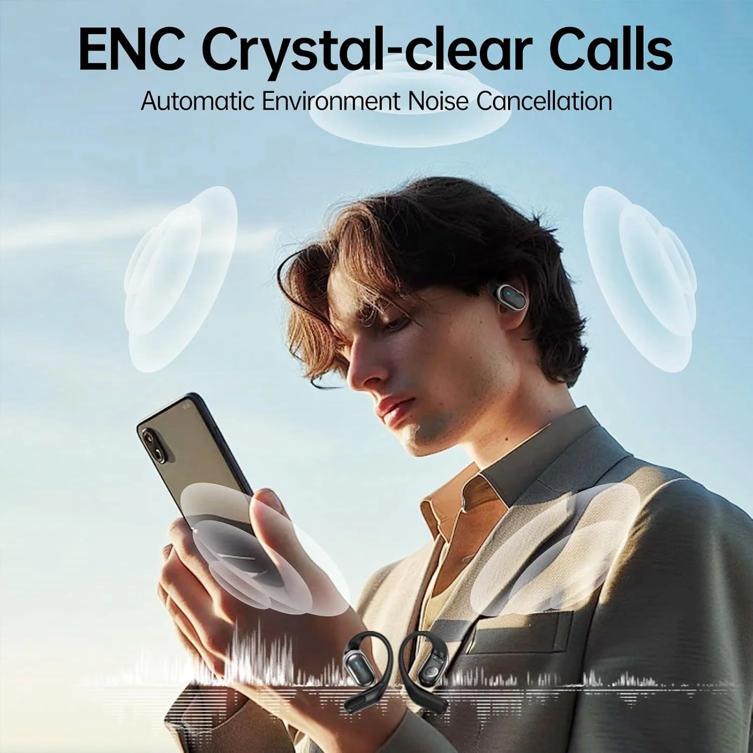 Earphone Bluetooth Nirkabel de - Open Ear Air Conduction Headphones ulasan dan harga